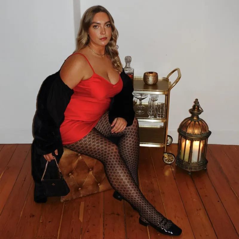 Christmas Fishnets - Winter Lace sold by Snag Tights