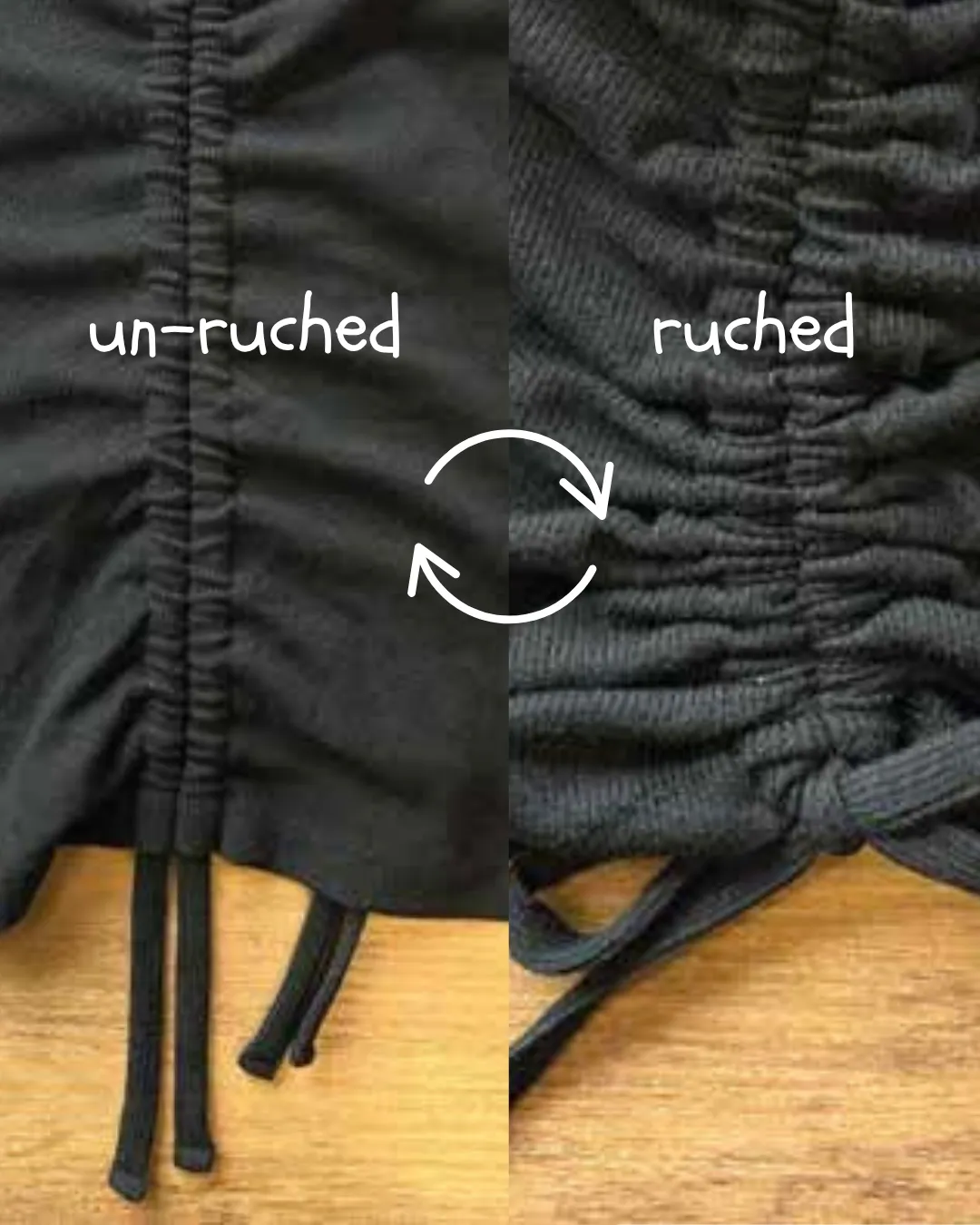 Ruched Rib Top - Black sold by Snag Tights product image thumbnail 3