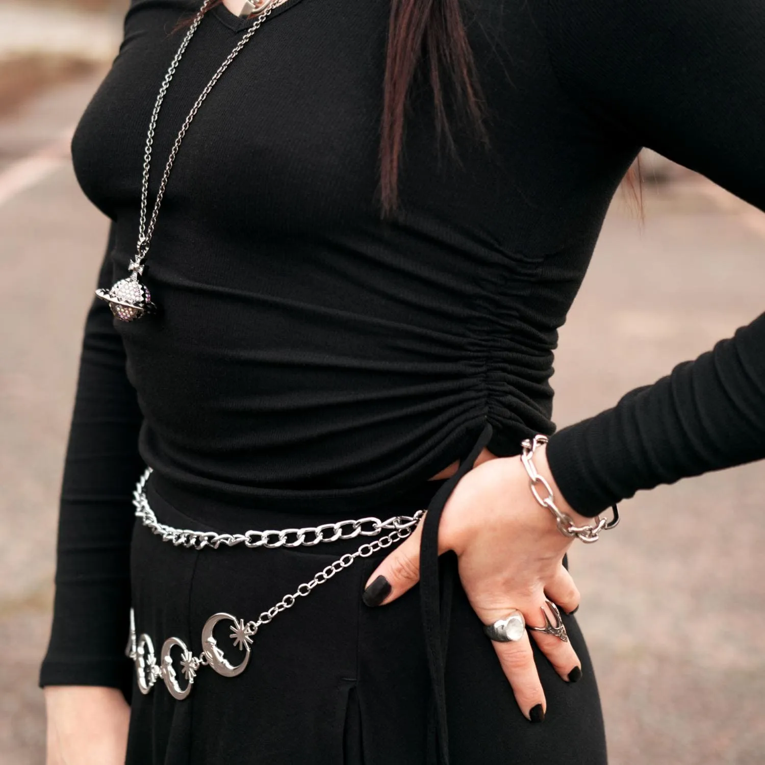 Ruched Rib Top - Black sold by Snag Tights product image thumbnail 4