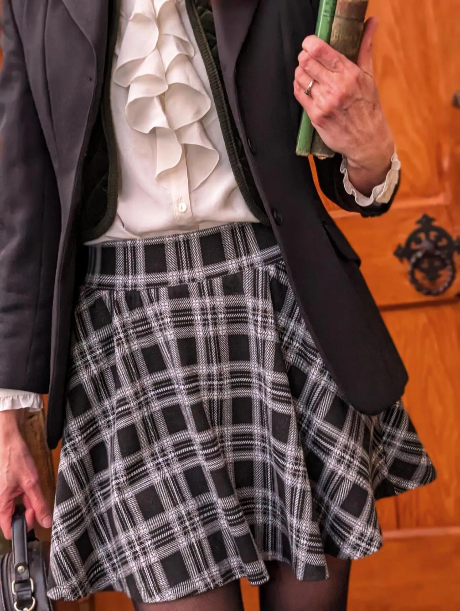 Plaid Mini-Flare Skirt - Cairn sold by Snag Tights product image thumbnail 2