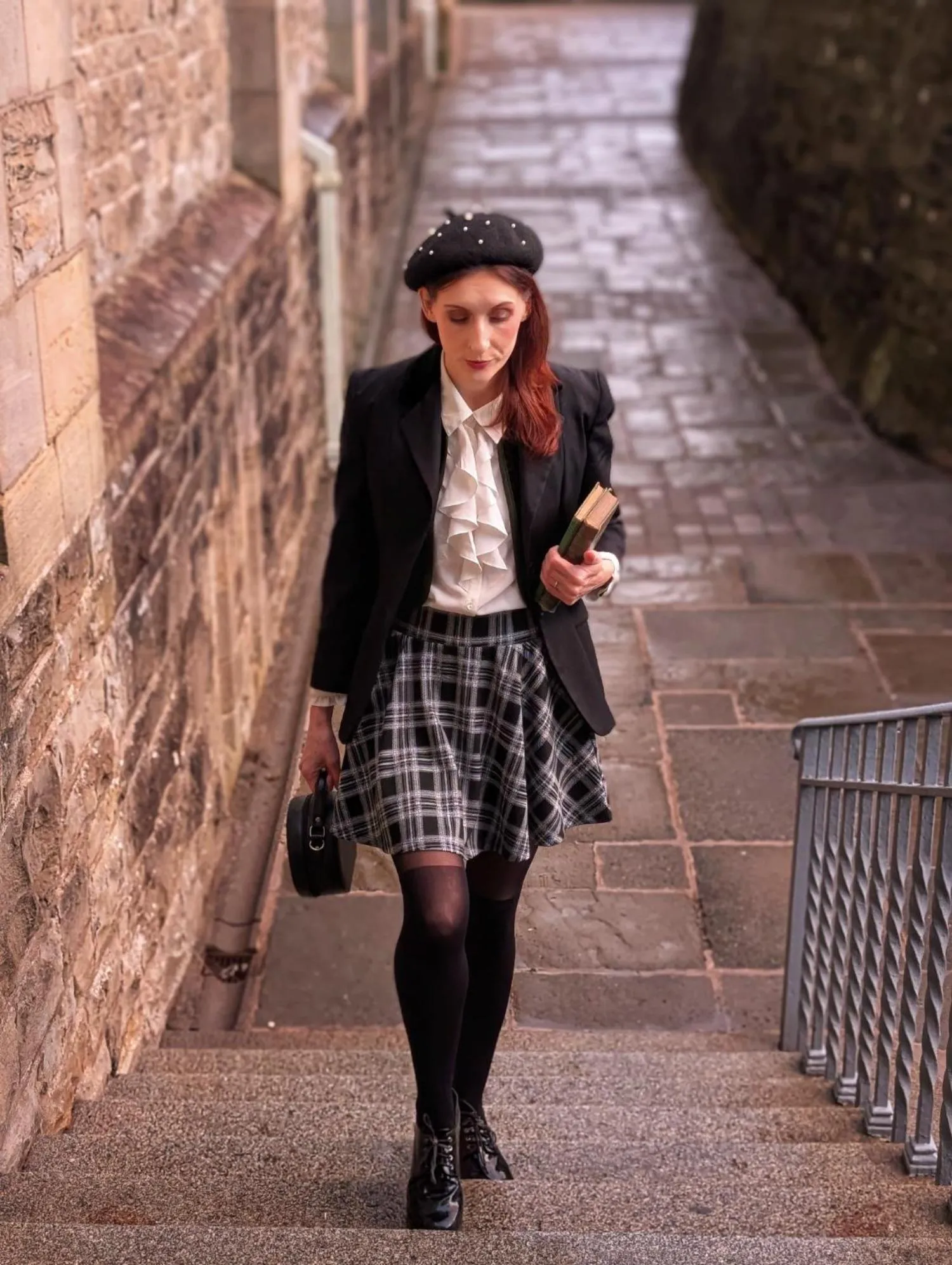 Plaid Mini-Flare Skirt - Cairn sold by Snag Tights