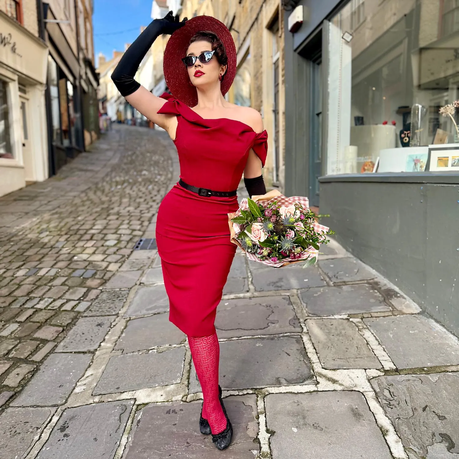 Fishnet Tights - Traditional in Red sold by Snag Tights product image thumbnail 5