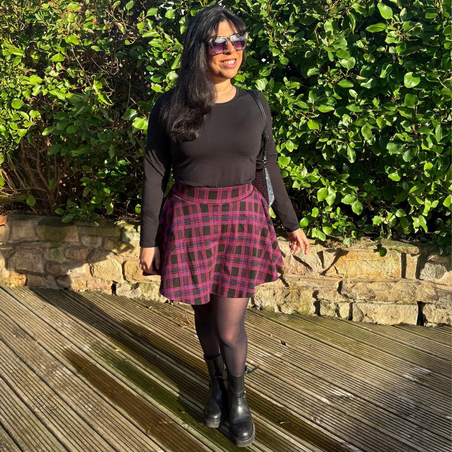 Cotton Long Sleeve Crew Neck Top - Black sold by Snag Tights product image thumbnail 3