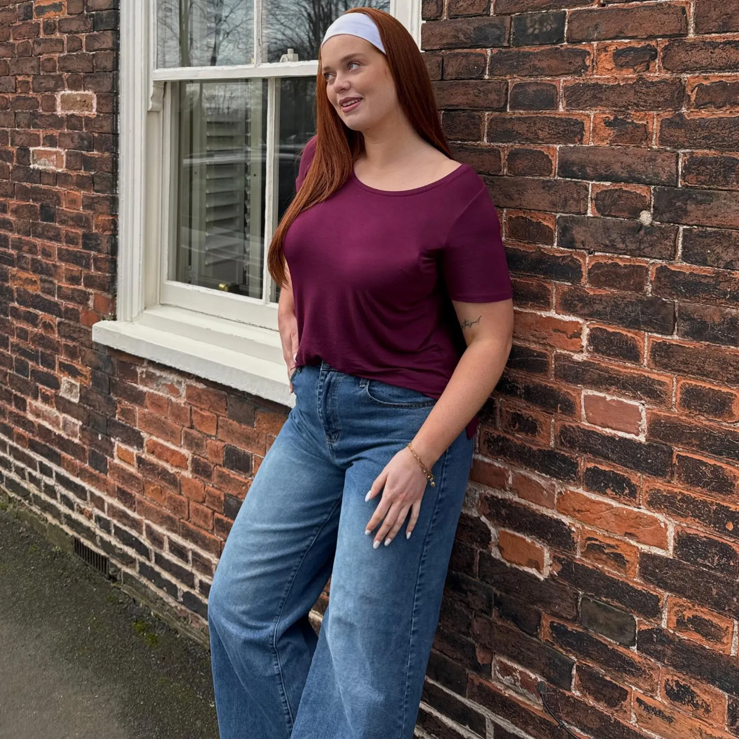 Bamboo Lounge T-Shirt - Cherry sold by Snag Tights product image thumbnail 4