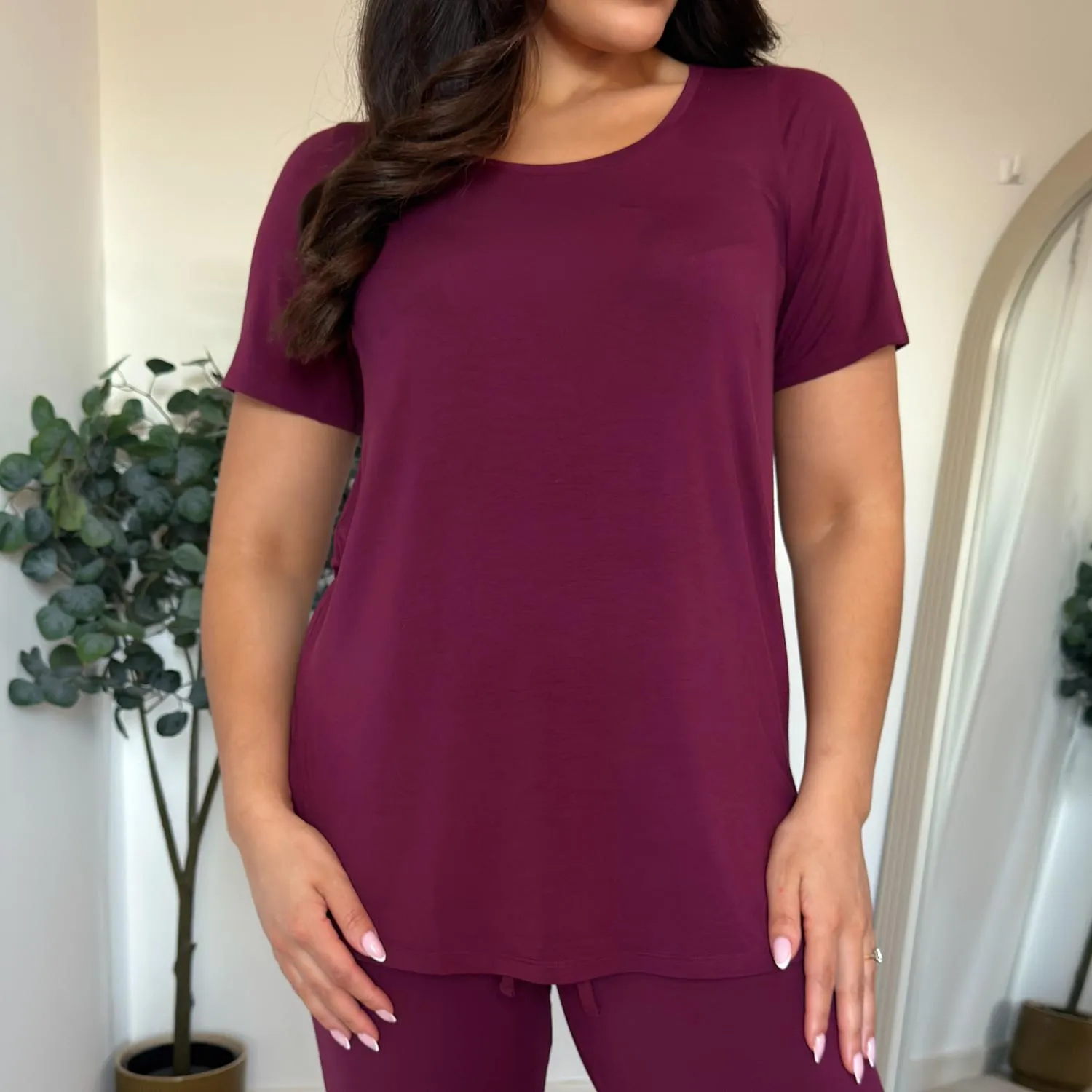 Bamboo Lounge T-Shirt - Cherry sold by Snag Tights product image thumbnail 5