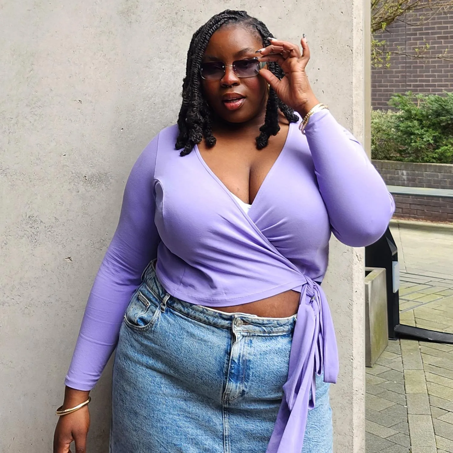 Organic Cotton Wrap Top - Lavender Fields sold by Snag Tights product image thumbnail 2