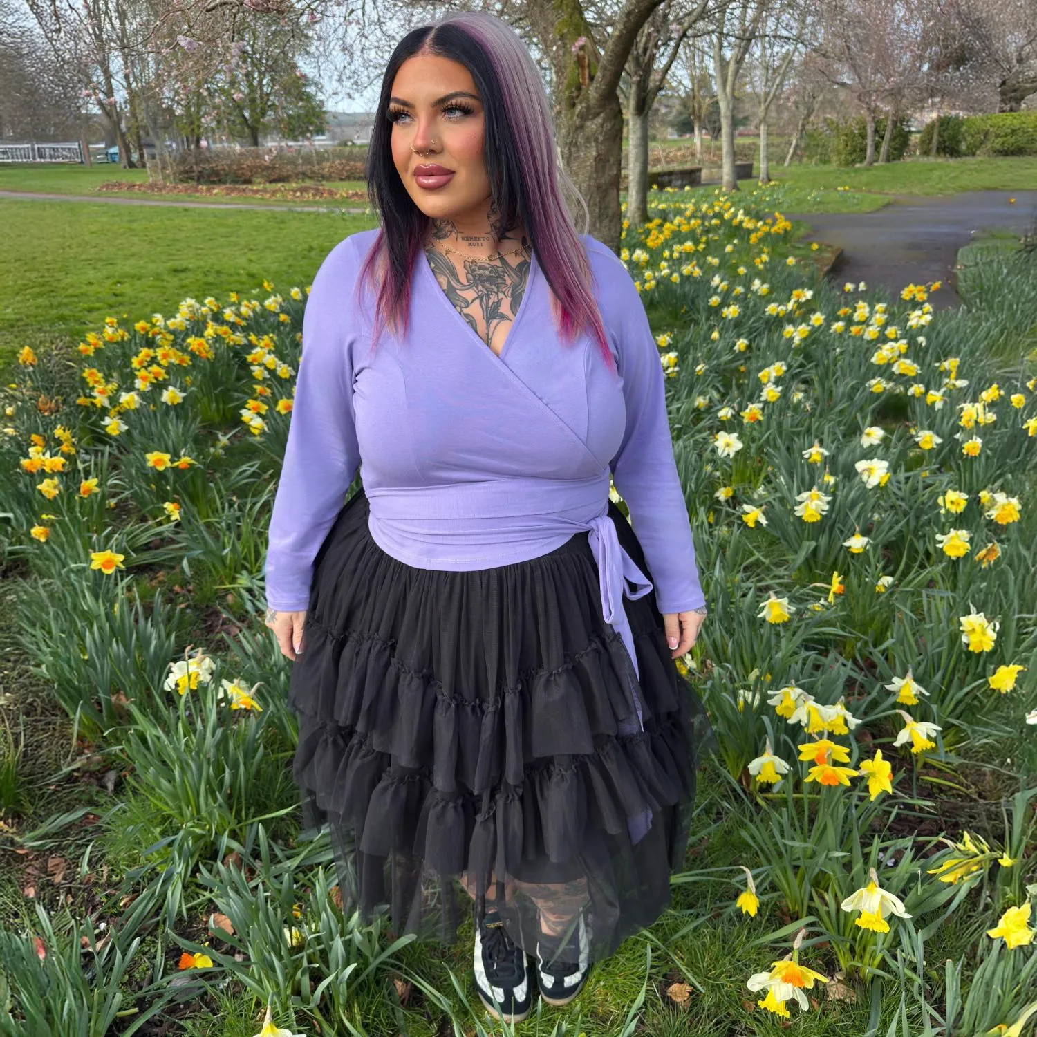 Organic Cotton Wrap Top - Lavender Fields sold by Snag Tights product image thumbnail 3