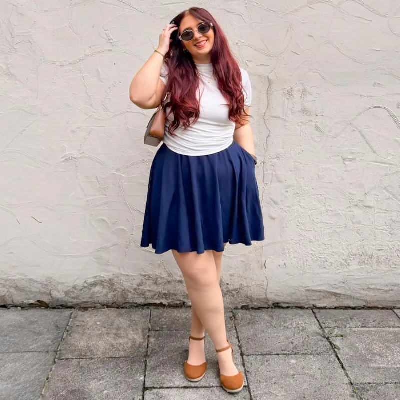 Mini-Flare Skirt - Navy made by Snag Tights