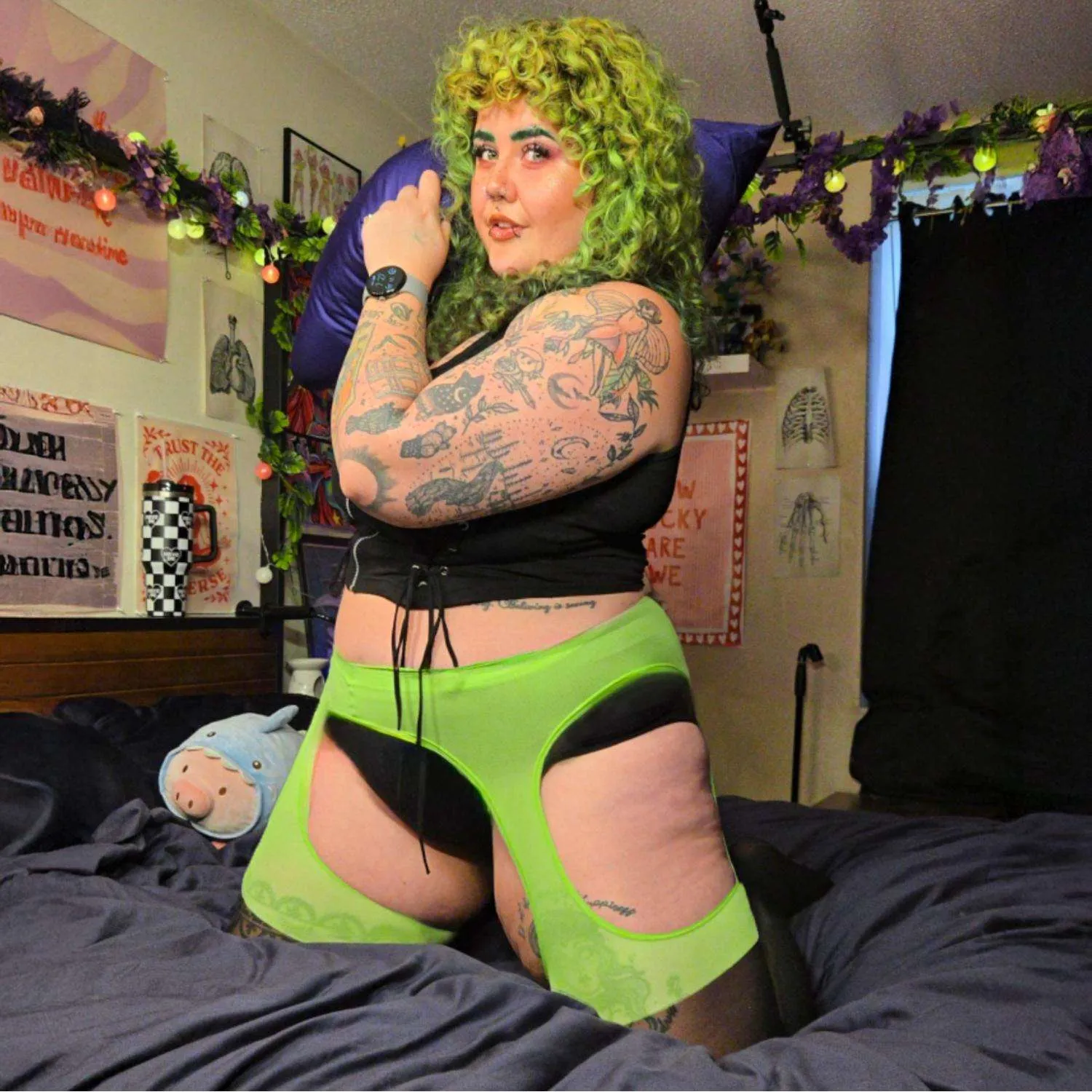 Neon Mock Garters - Wicked sold by Snag Tights product image thumbnail 5