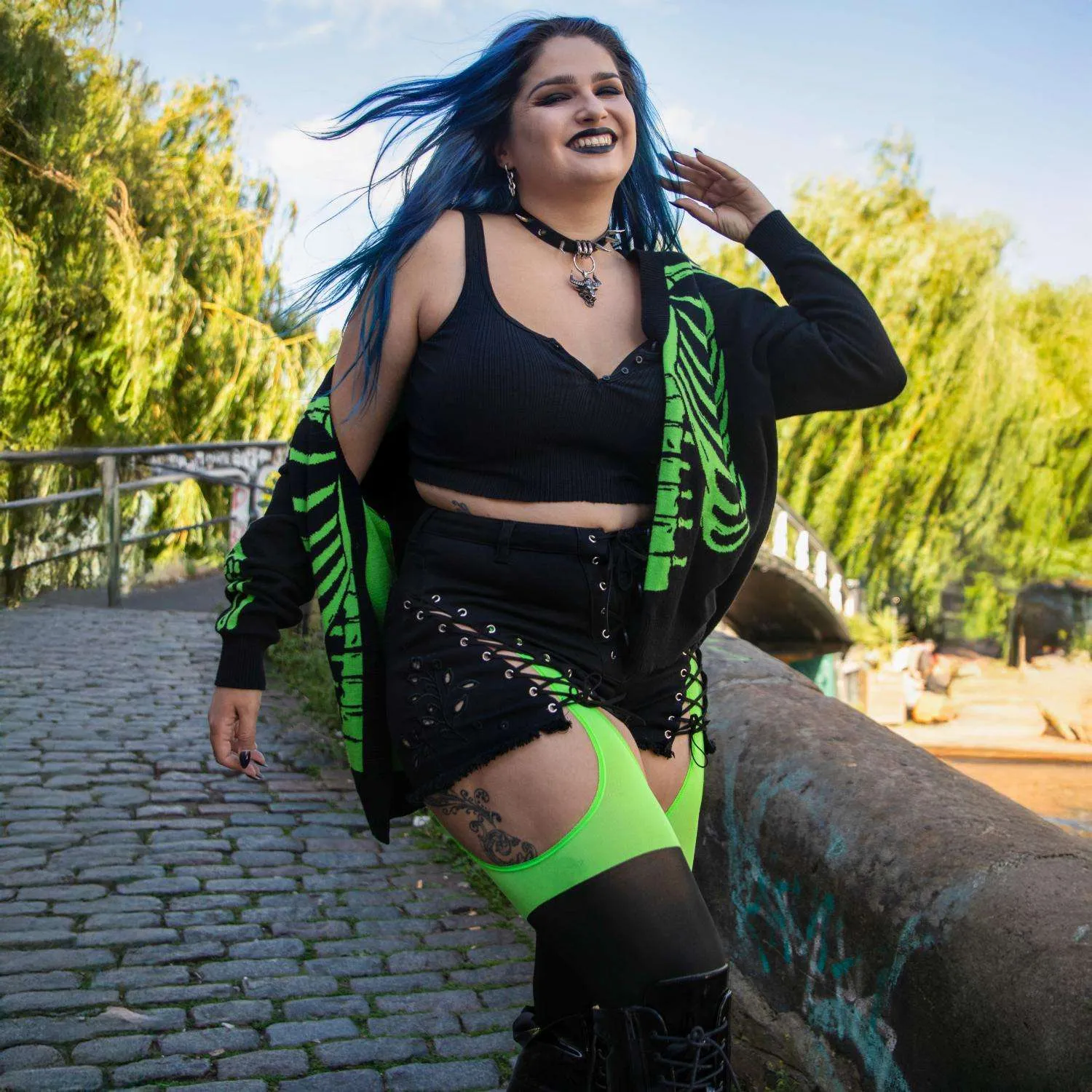 Neon Mock Garters - Wicked sold by Snag Tights product image thumbnail 2