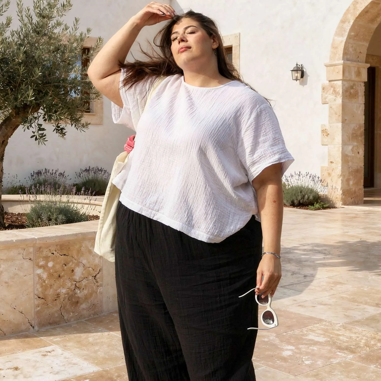 Ida Cotton Gauze T-Shirt - White sold by Snag Tights product image thumbnail 4