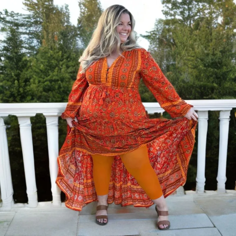 Stay Cool Capri Tights - Papaya sold by Snag Tights