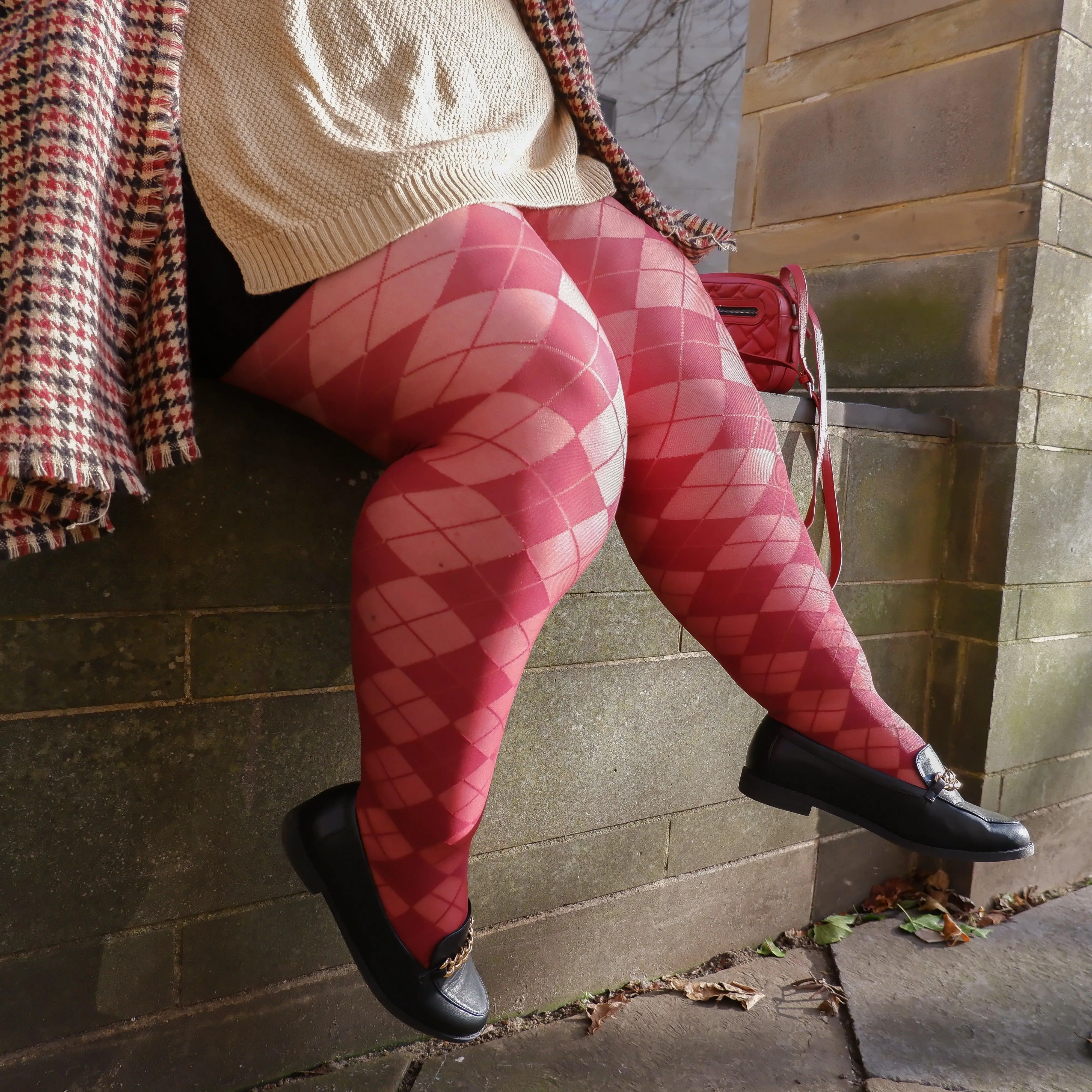Diamond Tights - Burgundy sold by Snag Tights product image thumbnail 4