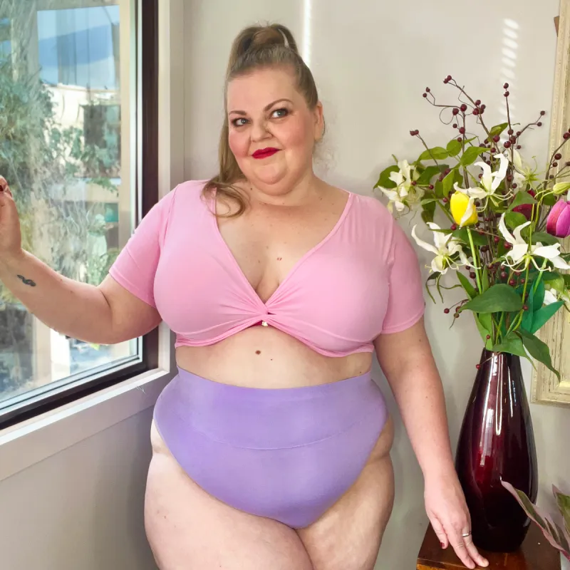 Organic Cotton Super High Leg Panties - Cassis de Violet sold by Snag Tights