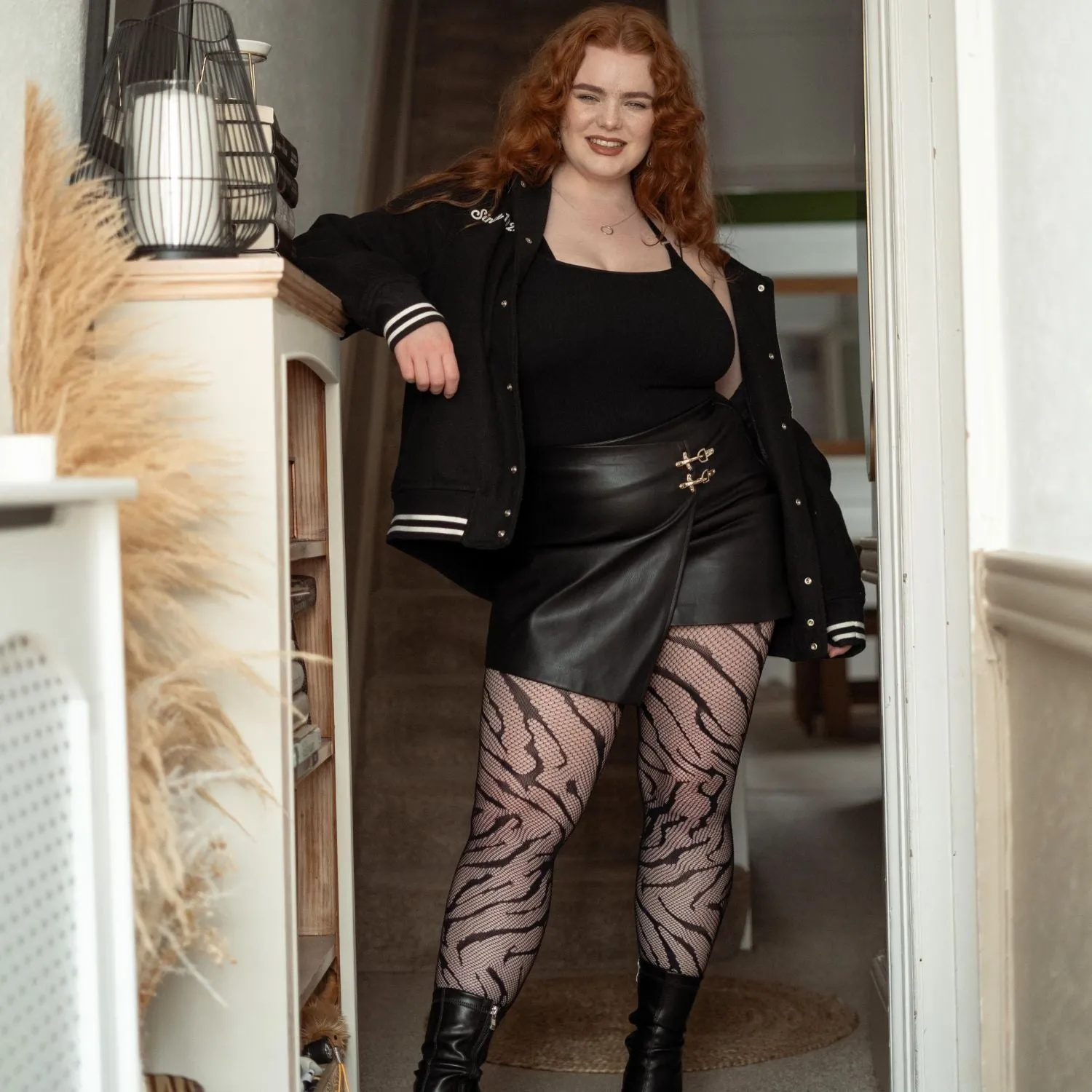 Feline Myself - Tiger Stripe Fishnets sold by Snag Tights