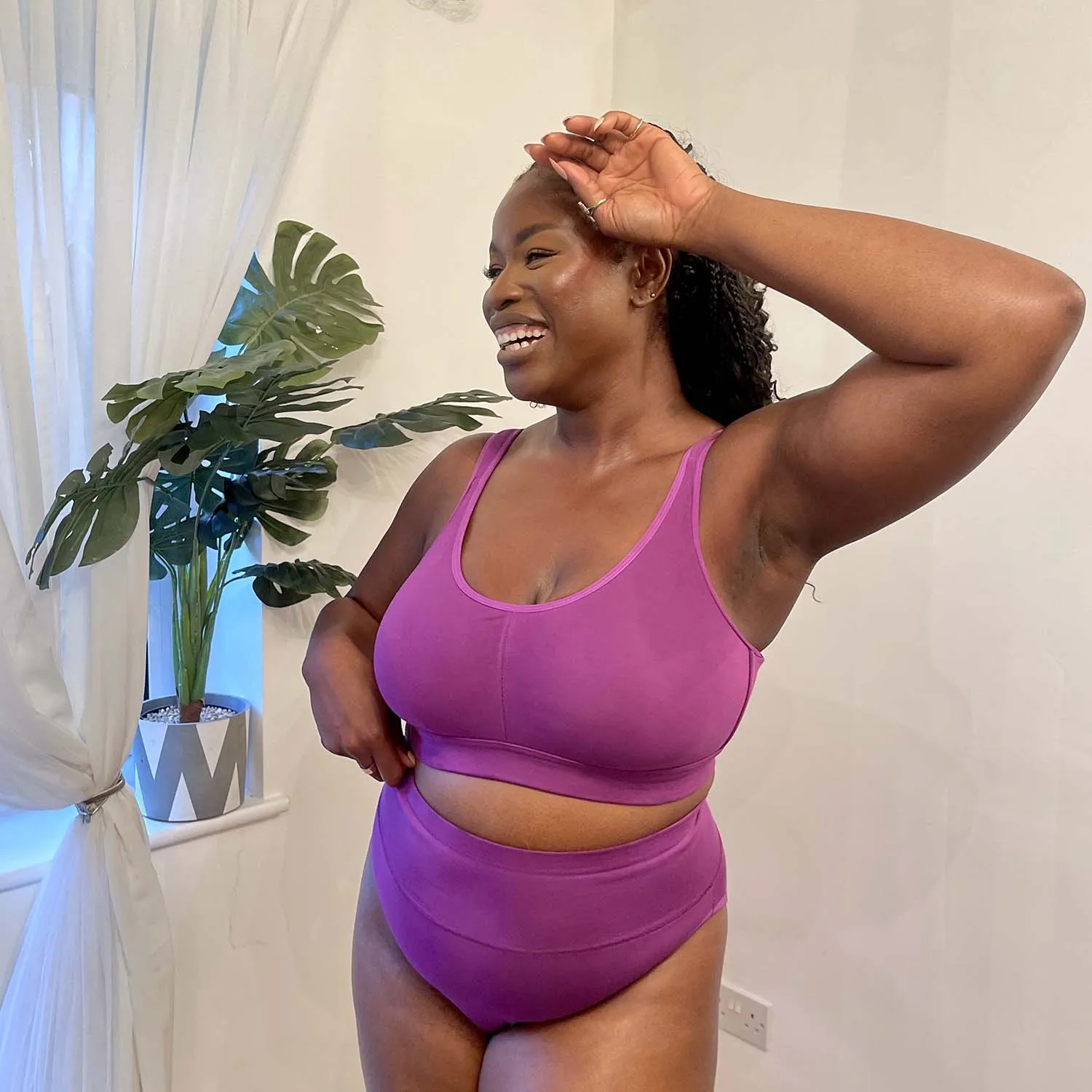 Organic Cotton Bra Full Cup - Grape Escape sold by Snag Tights