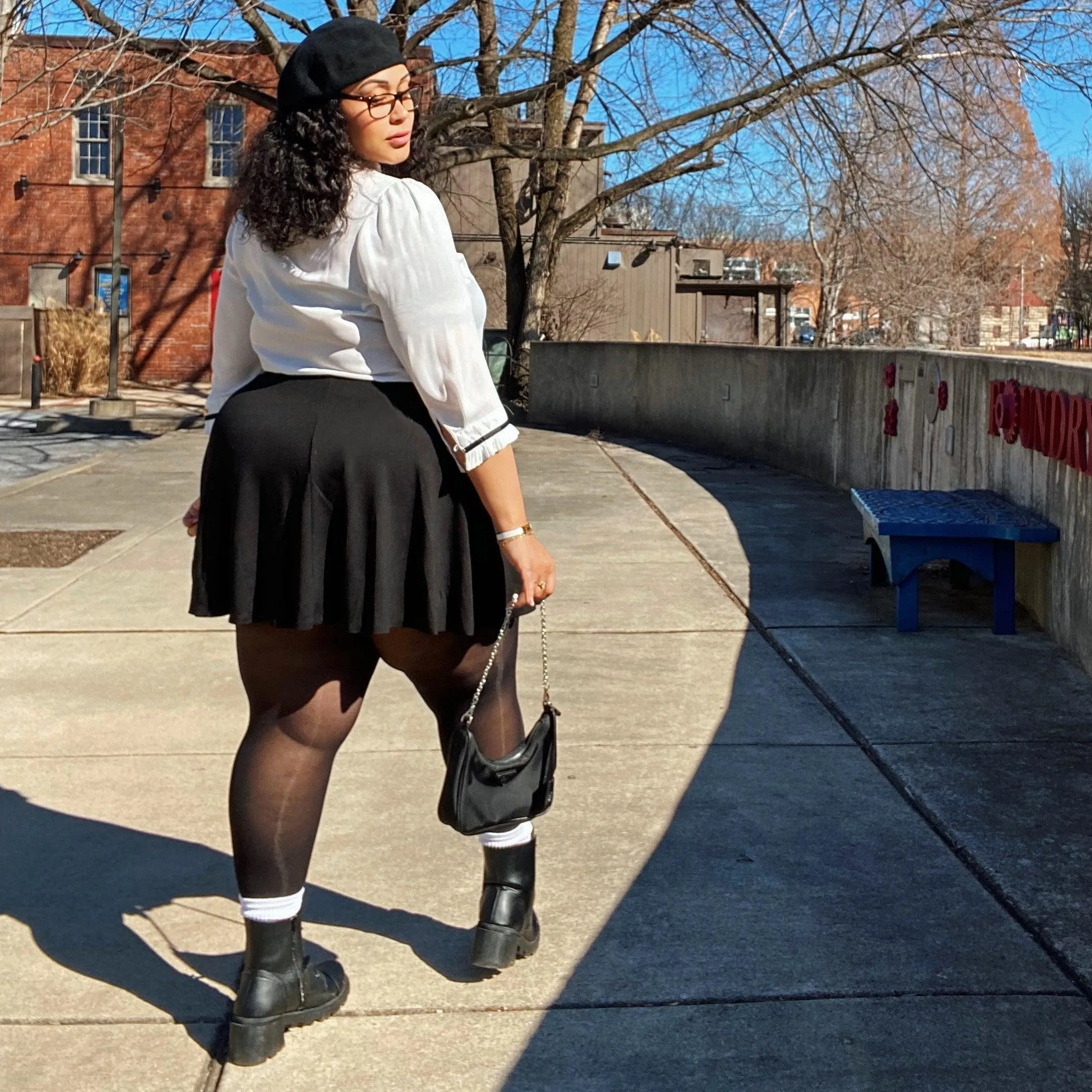 Mini-Flare Skirt - Black (V2) sold by Snag Tights