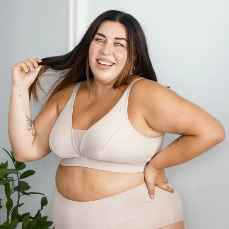 Ribbed Bra Full Cup - Milk Bottle sold by Snag Tights