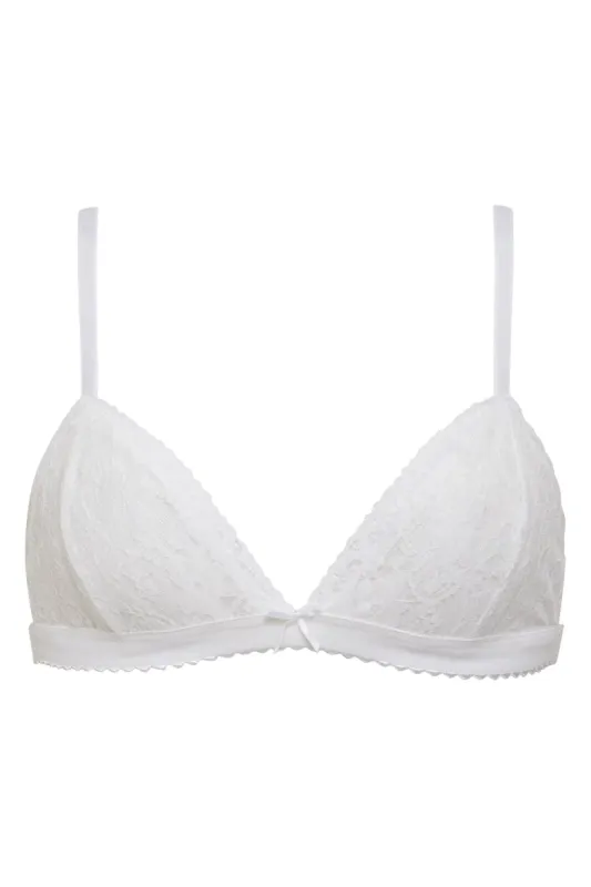 the delilah bralette in white sold by Bella Venice