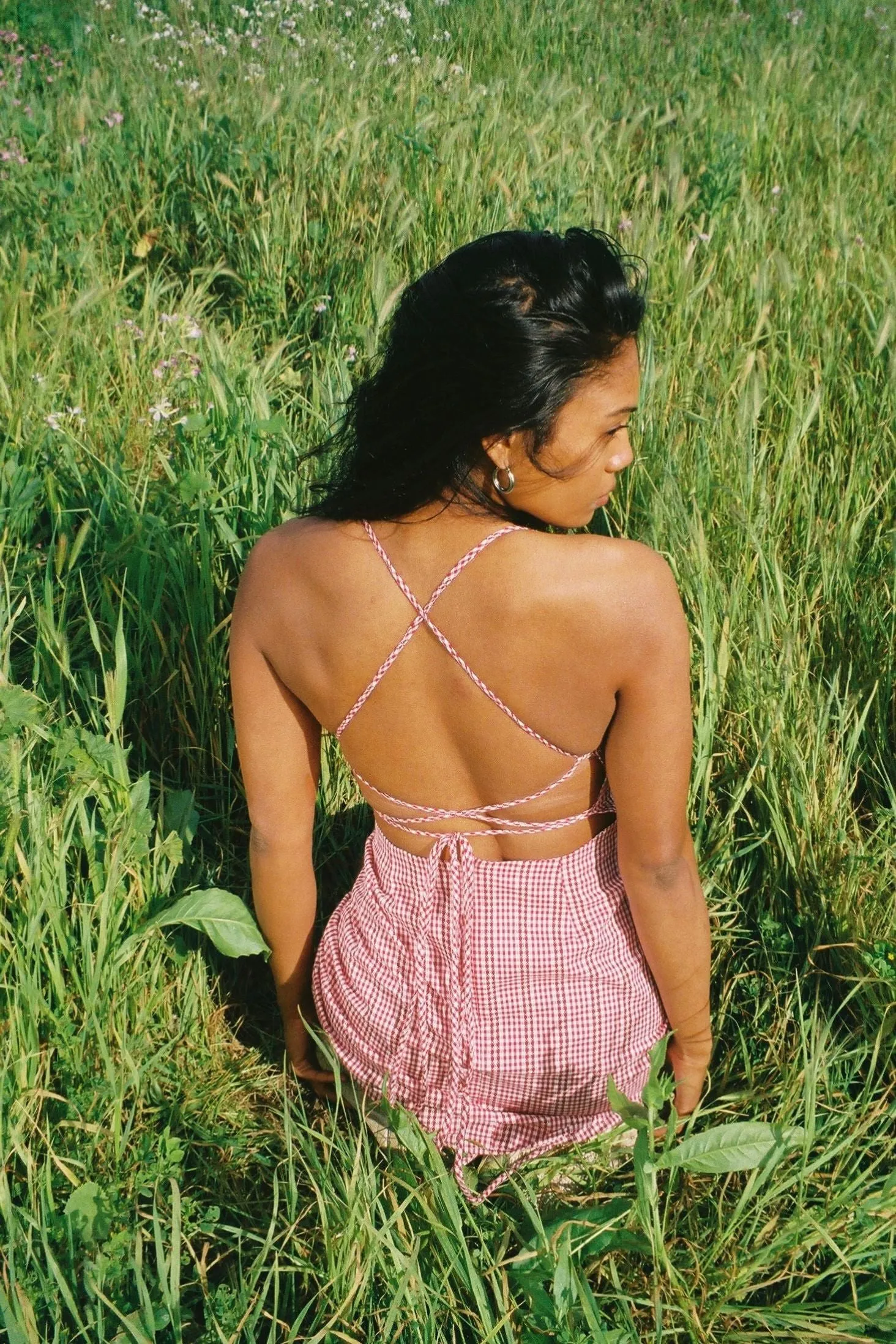 THE FOSTER DRESS IN RED GINGHAM sold by Bella Venice product image thumbnail 5