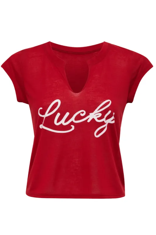 THE LUCKY TEE IN RED sold by Bella Venice