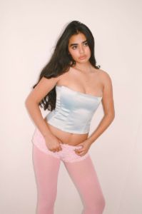 The Jolie Corset in Baby Blue sold by Bella Venice