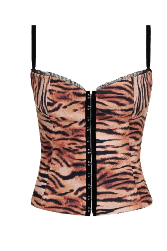 Caroline Corset in Tiger sold by Bella Venice