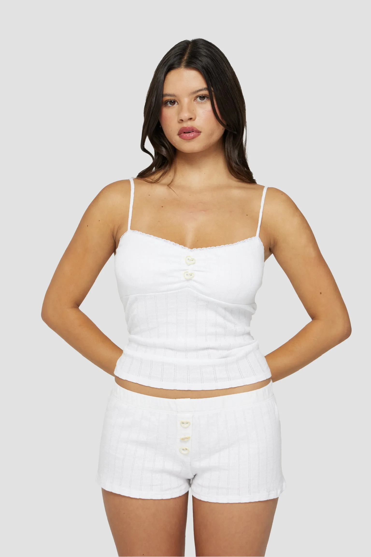 THE JACKIE TOP IN EYELET IVORY sold by Bella Venice