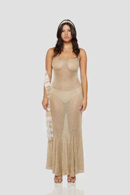 THE SERAFINA DRESS IN GOLD sold by Bella Venice