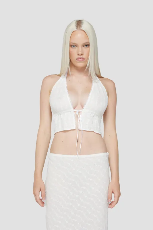 THE SOFIA HALTER IN IVORY sold by Bella Venice