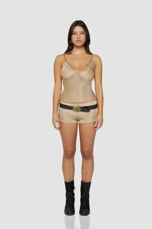 THE JACKIE TOP IN GOLD sold by Bella Venice