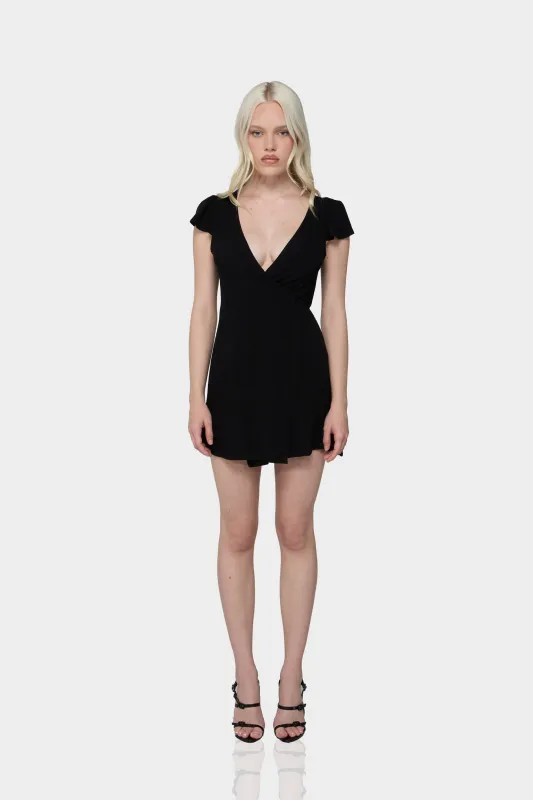 THE IZZY WRAP DRESS IN BLACK sold by Bella Venice