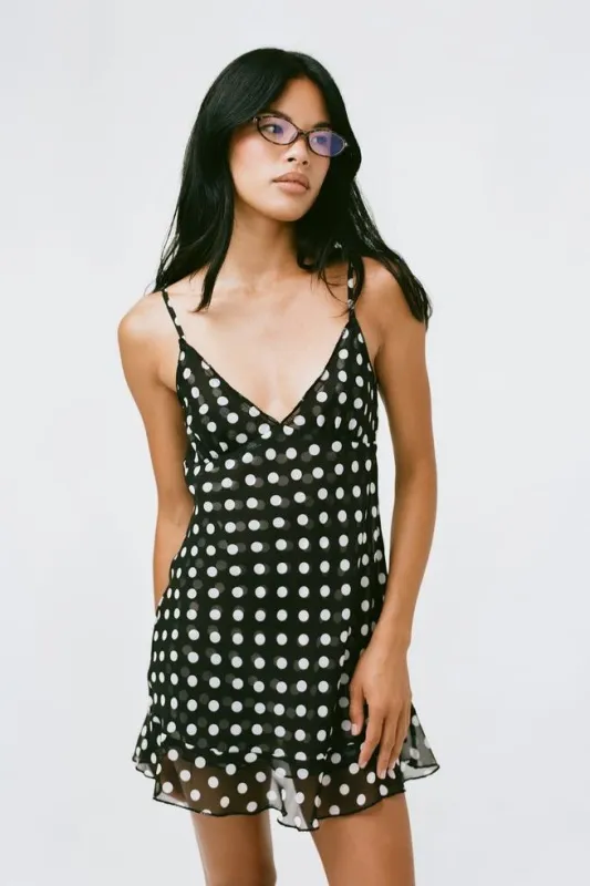 THE BUTTERFLY DRESS IN BLACK & WHITE DOT sold by Bella Venice