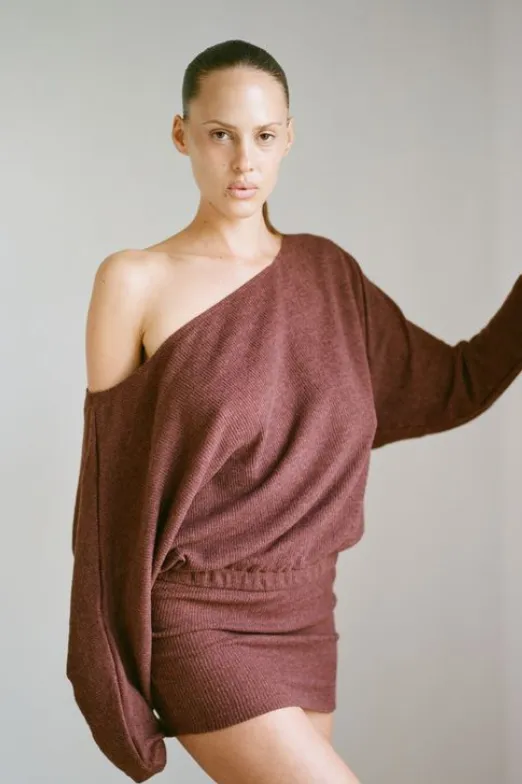 THE IZZY SWEATER DRESS IN BROWN sold by Bella Venice product image thumbnail 2