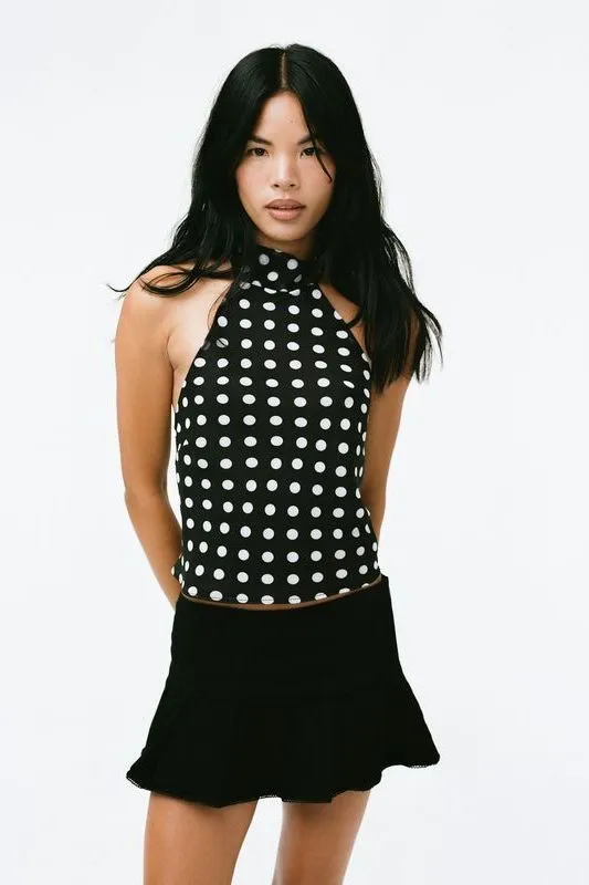 THE PIPER TOP IN BLACK & WHITE DOT sold by Bella Venice