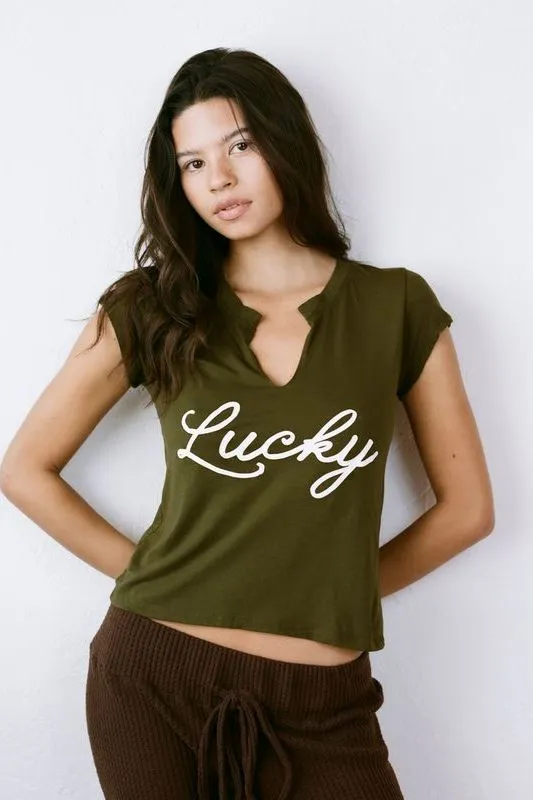 THE LUCKY TEE IN GREEN sold by Bella Venice