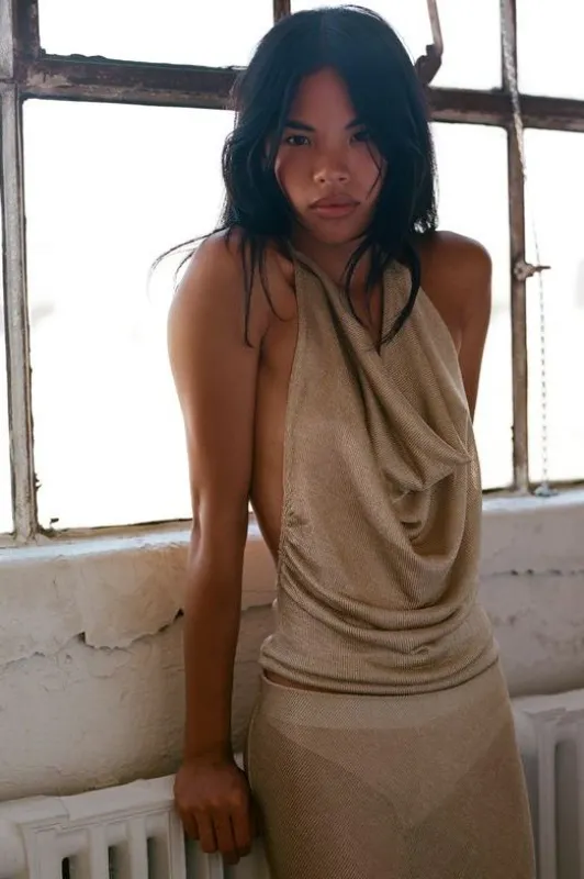 THE ELSA TOP IN GOLD sold by Bella Venice