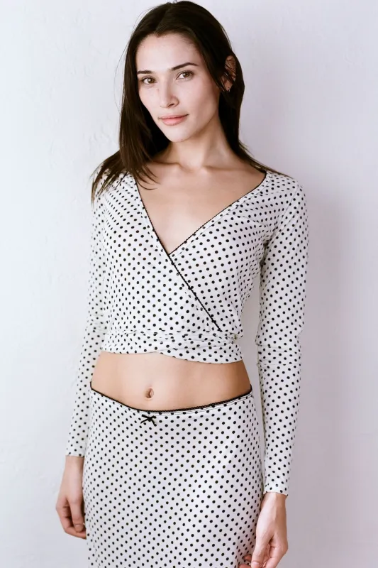 THE POLKA DOT WRAP TOP sold by Bella Venice