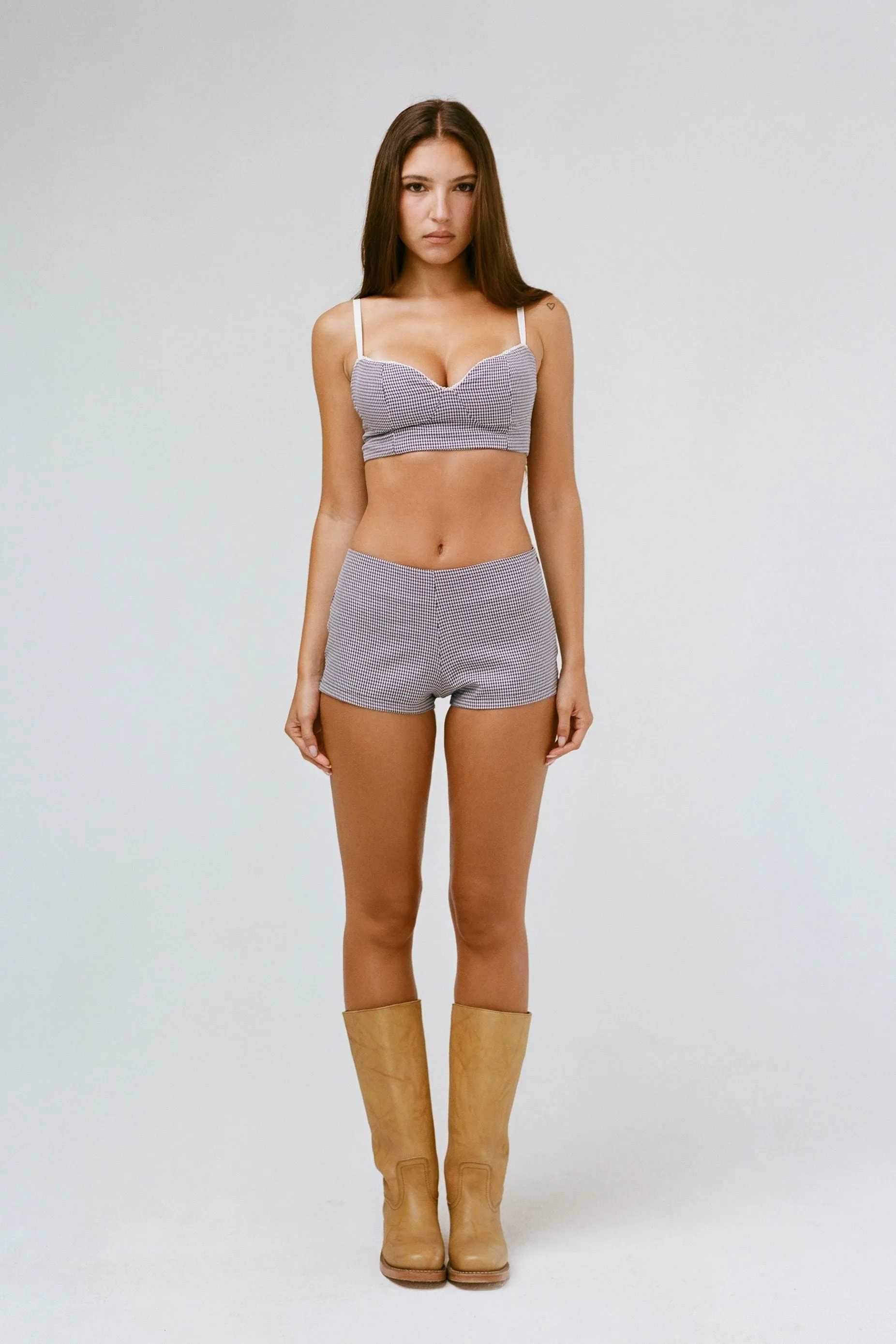 THE CARRIE SHORT IN GINGHAM sold by Bella Venice product image thumbnail 3