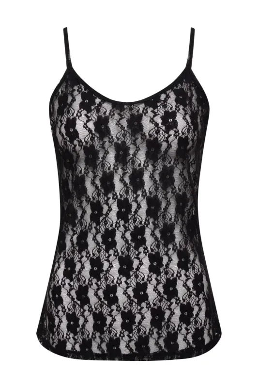 the lucy tank in black sold by Bella Venice