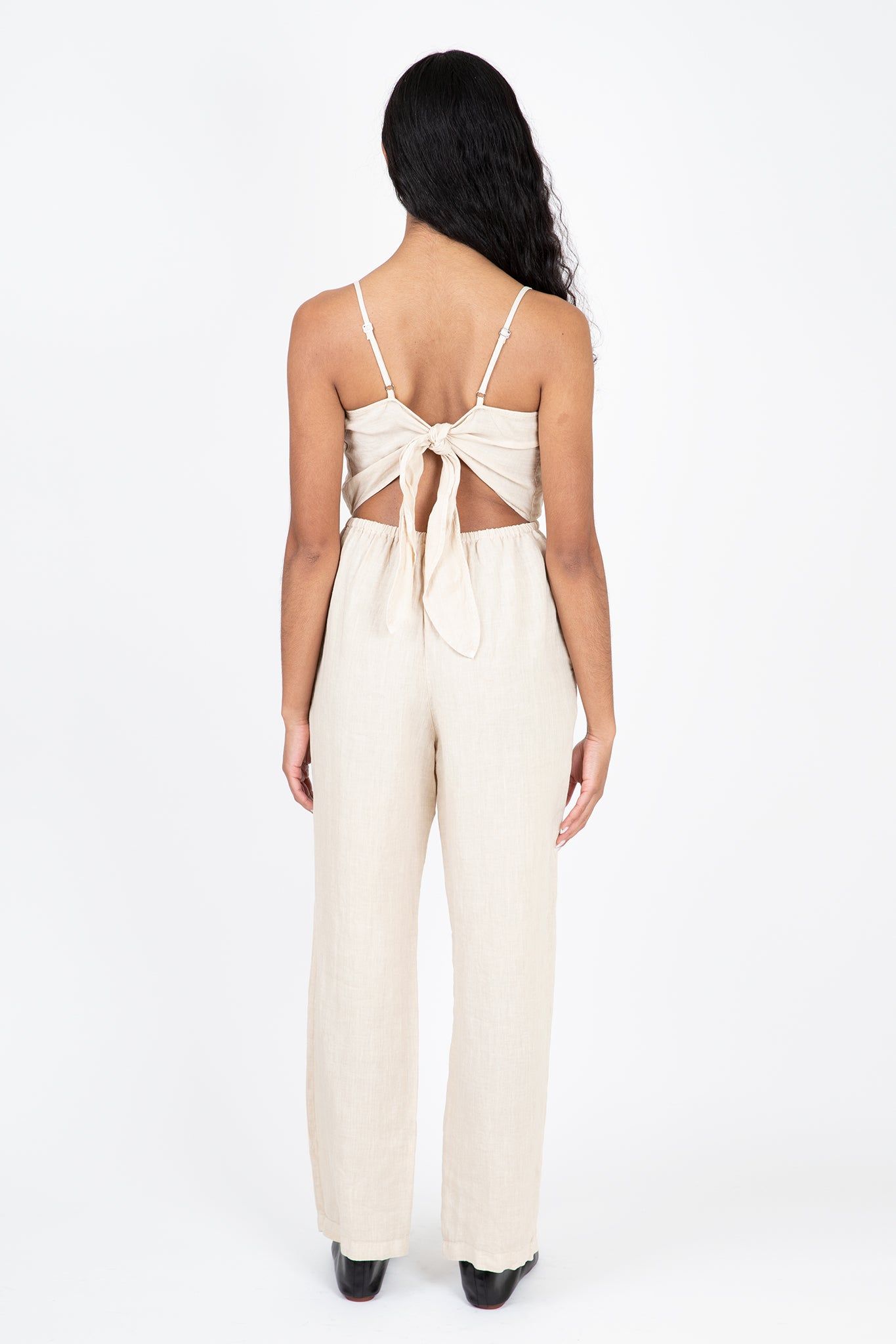 Linen Tie Back Jumpsuit sold by Hills Dry Goods product image thumbnail 4