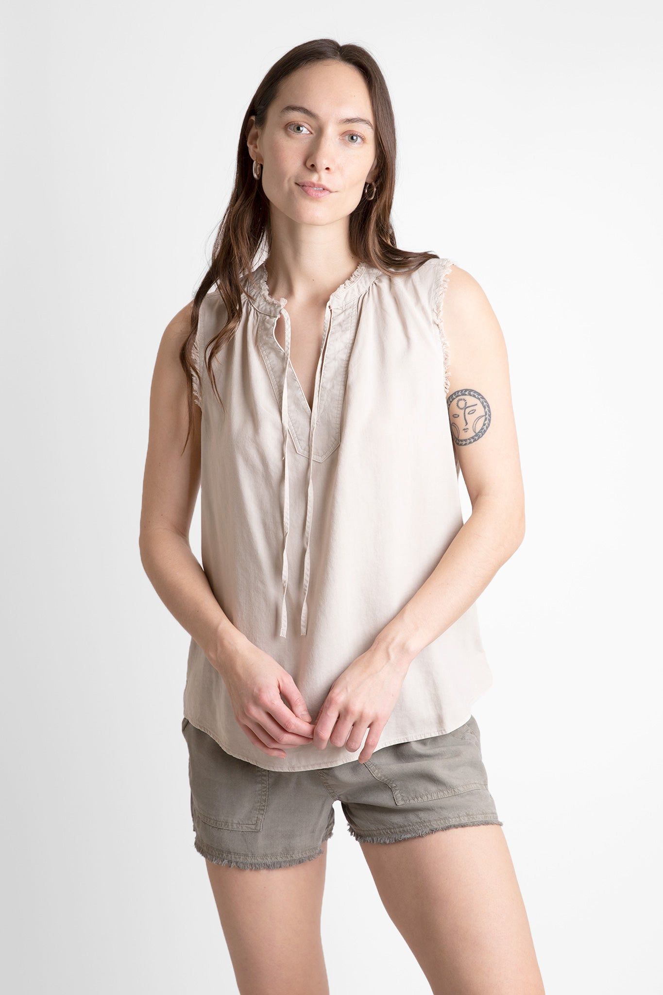 Fray Edge Sleeveless Top | Parallel