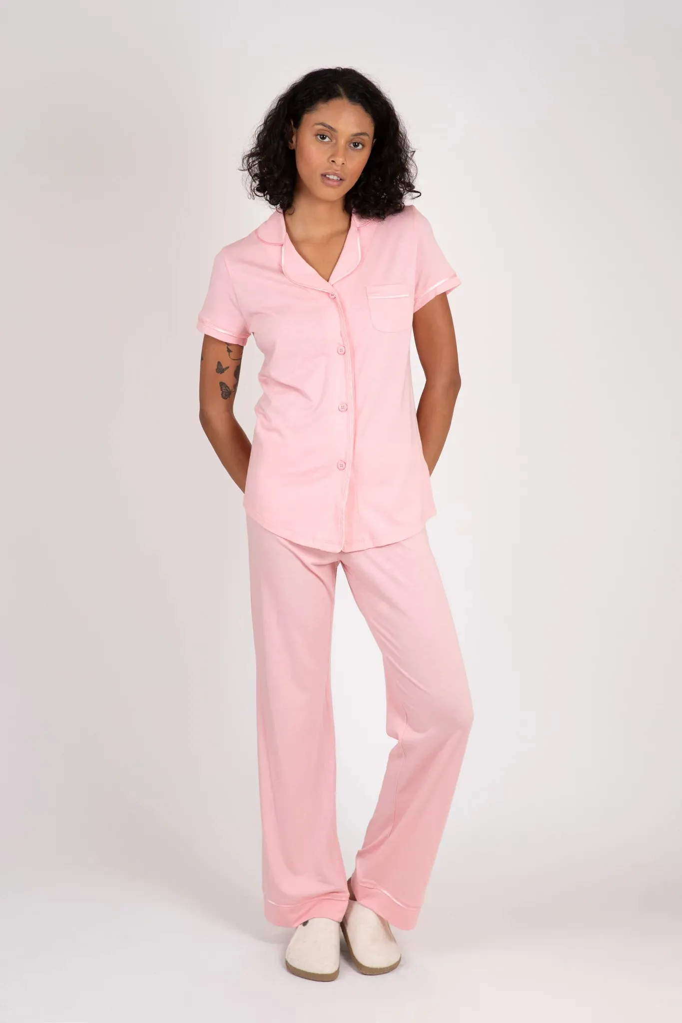 Bella Short Sleeve Top & Pant Pajama Set sold by Hills Dry Goods product image thumbnail 2