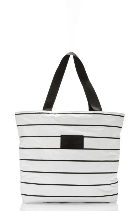 Pinstripe Day Tripper Tote sold by Hills Dry Goods