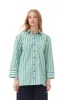 Green Striped Cotton Oversized Shirt sold by Hills Dry Goods