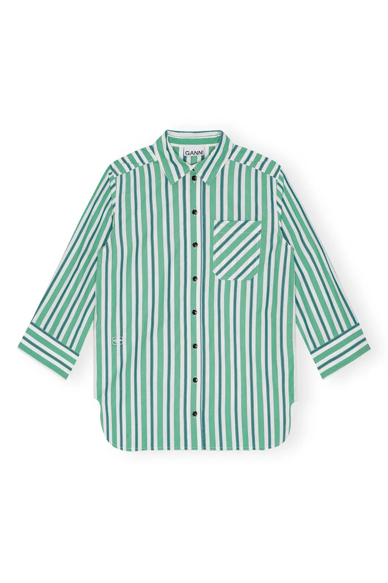 Green Striped Cotton Oversized Shirt sold by Hills Dry Goods product image thumbnail 5