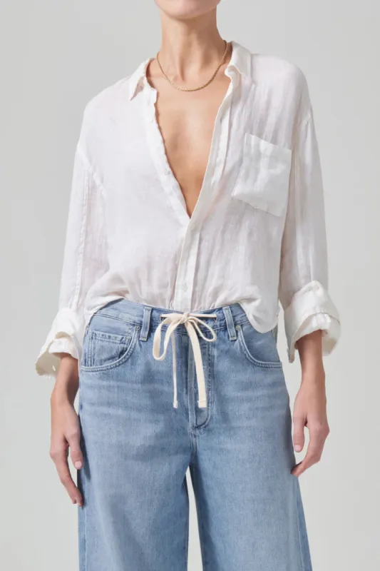 Kayla Shrunken Linen Shirt sold by Hills Dry Goods