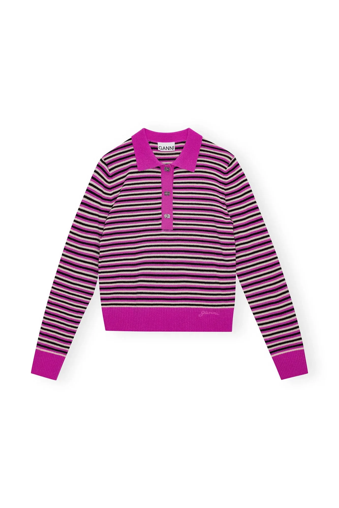 Striped Cashmere Polo Sweater sold by Hills Dry Goods product image thumbnail 5
