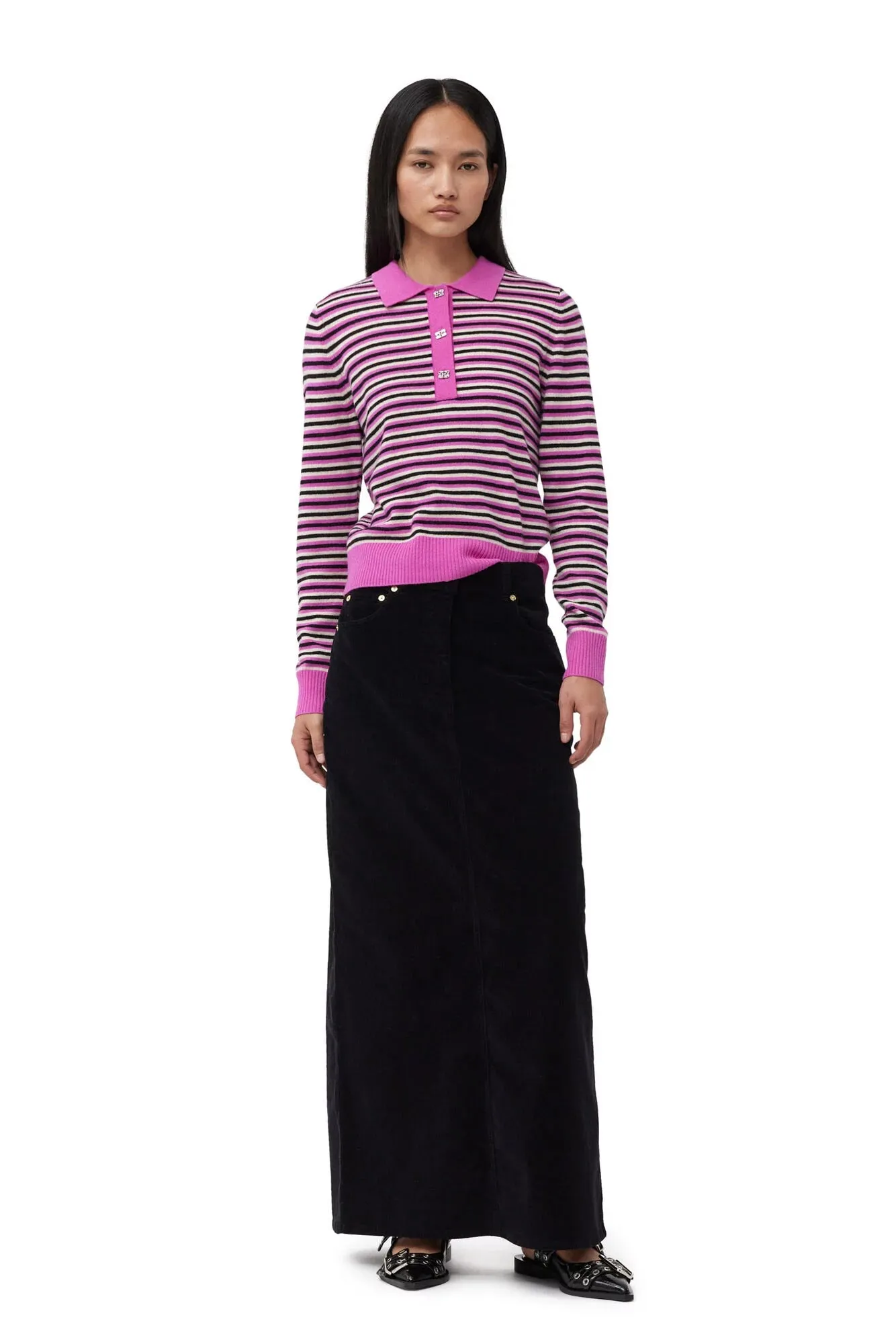 Striped Cashmere Polo Sweater sold by Hills Dry Goods product image thumbnail 2
