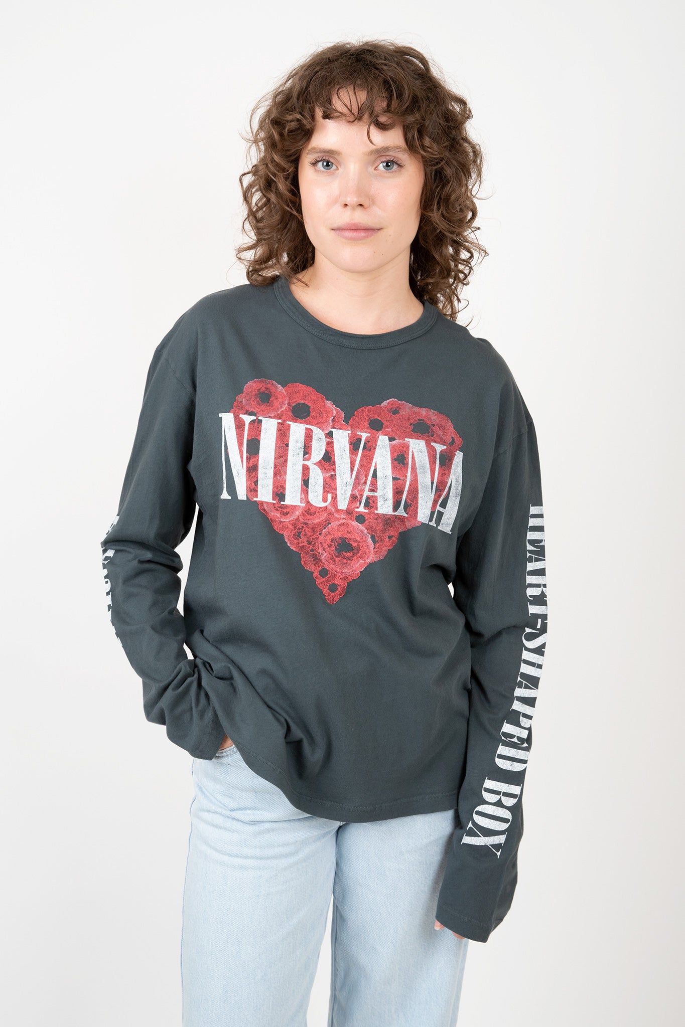 Nirvana Flower Heart Crew Long Sleeve Tee sold by Hills Dry Goods product image thumbnail 2